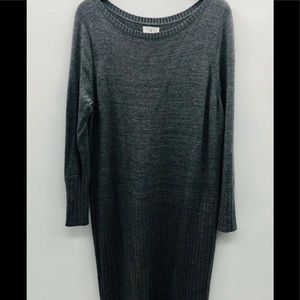 Lou & Grey Charcoal Grey Ribbed Sweater Dress